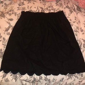 Black J.Crew Scalloped Sidewalk Skirt